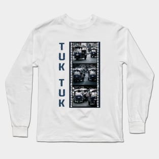 Tuk-Tuk Taxis - Triptych Of 3 Photographs With Film Strip Framing Long Sleeve T-Shirt